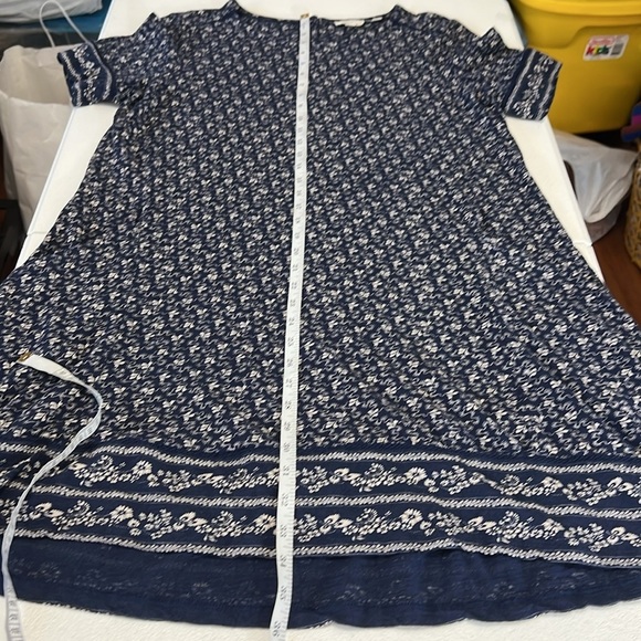 Fat Face Sz 12 Simone Jersey Wave Dot Dress Blue - Picture 6 of 13